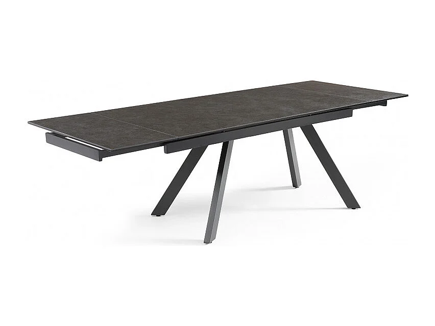Table extensible 160/240 cm céramique gris foncé pieds inclinés - UTAH 08
