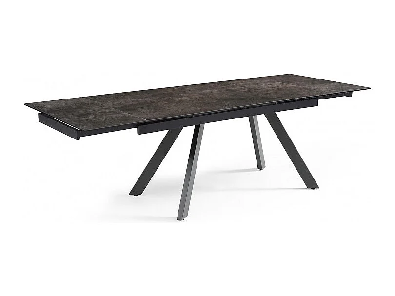 Table extensible 160/240 cm céramique gris vieilli pieds inclinés - MAINE 08