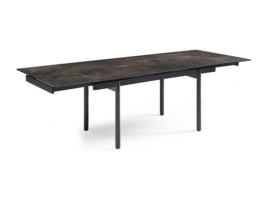 Table extensible 160/240 cm céramique gris vieilli pieds droits - MAINE 09