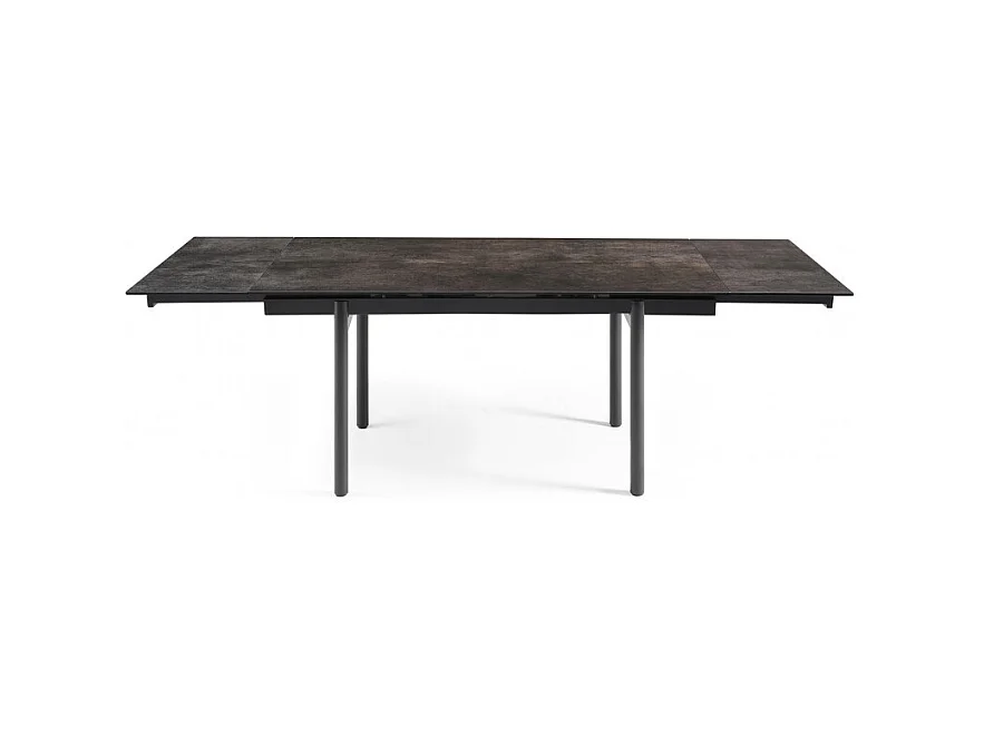 Table extensible 160/240 cm céramique gris vieilli pieds droits - MAINE 09