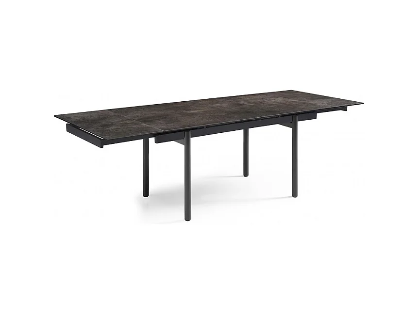 Table extensible 160/240 cm céramique gris vieilli pieds droits - MAINE 09