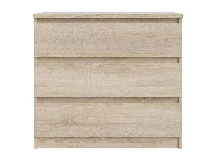 Commode 3 tiroirs décor chêne clair texturé - BENNY