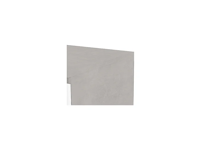 Grande commode 2x3 tiroirs blanc et décor béton gris clair - BENNY