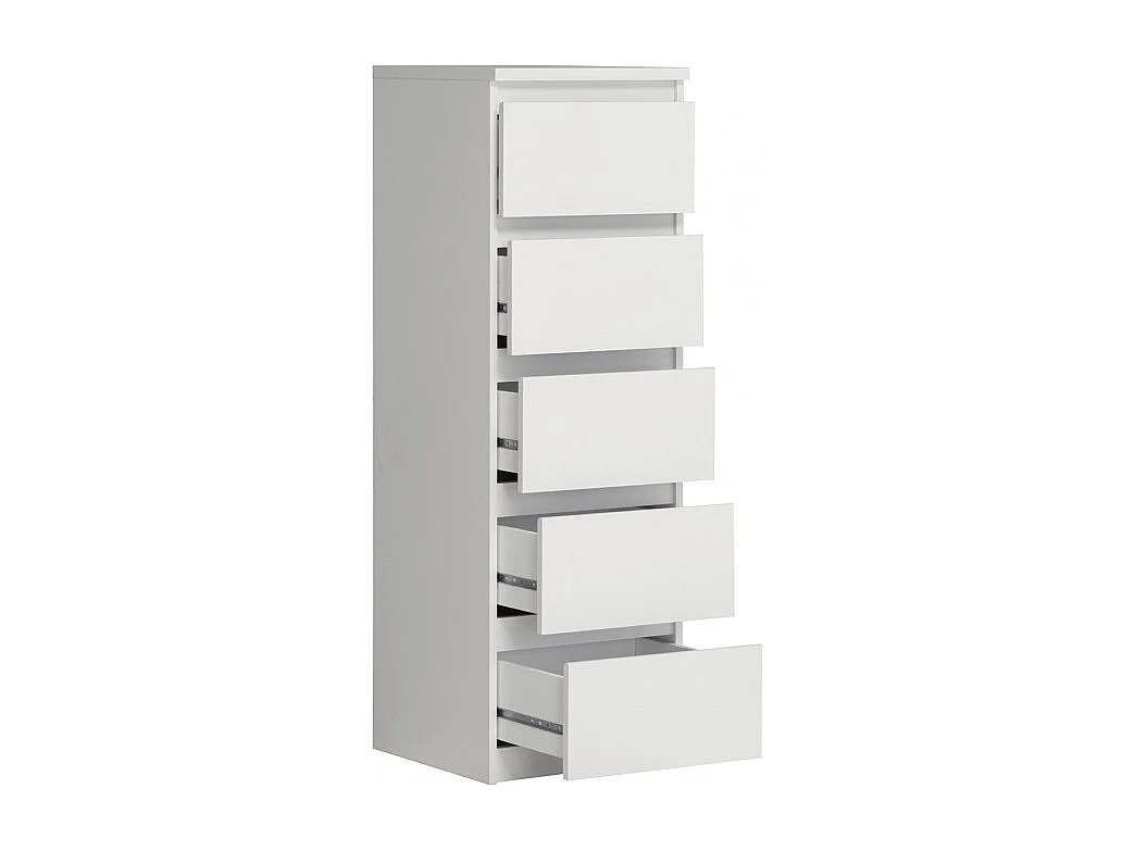 Chiffonnier 5 tiroirs blanc mat - BENNY