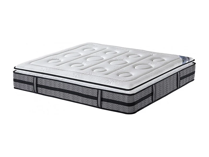 Matelas 180 x 200 cm mi ferme avec sur-matelas latex naturel - MARCO