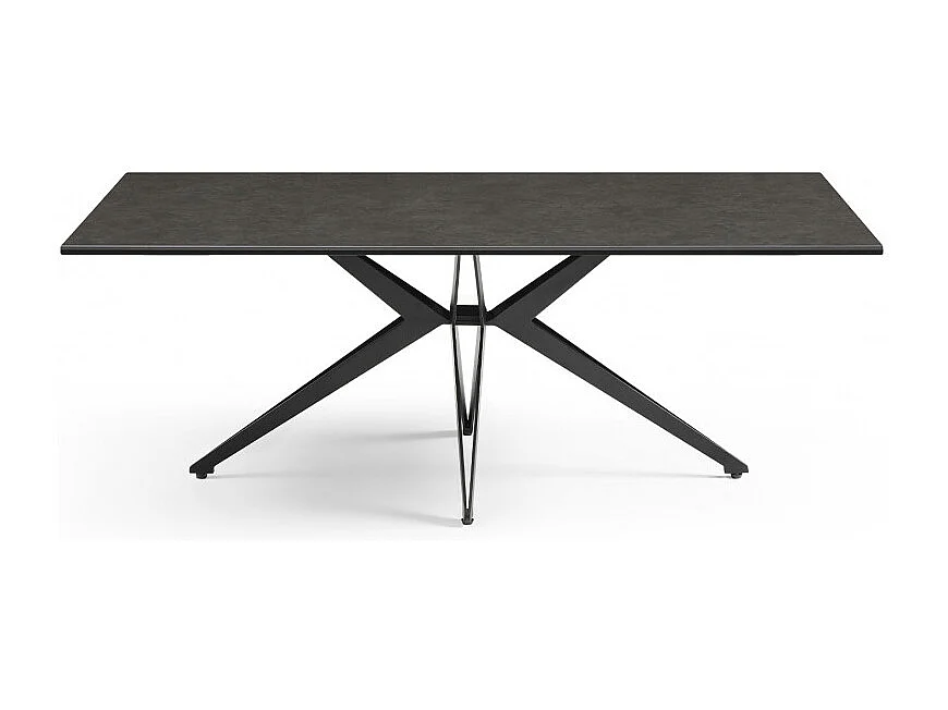 Table basse 120x60 cm céramique gris foncé pied étoile - UTAH 06