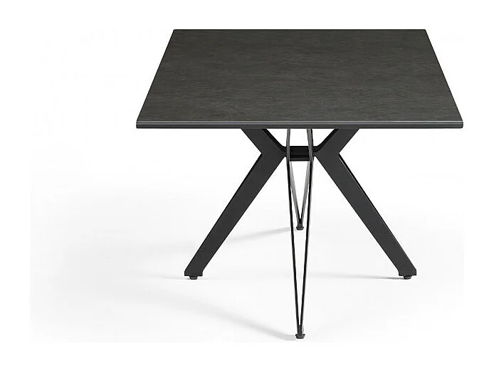 Table basse 120x60 cm céramique gris foncé pied étoile - UTAH 06