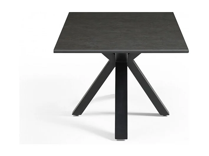 Table basse 120x60 cm céramique gris foncé pied croix - UTAH 04