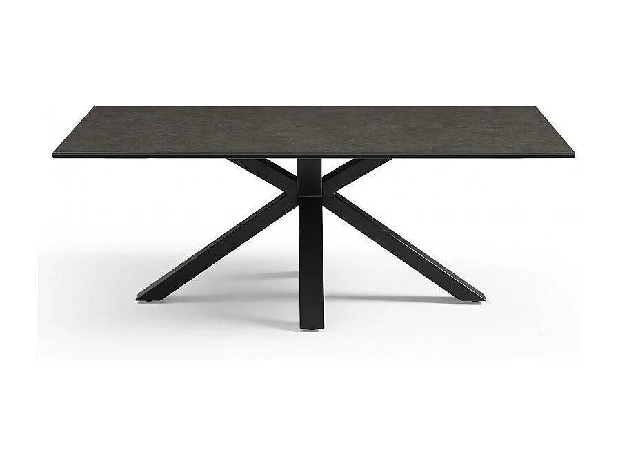 Table basse 120x60 cm céramique gris foncé pied croix - UTAH 04