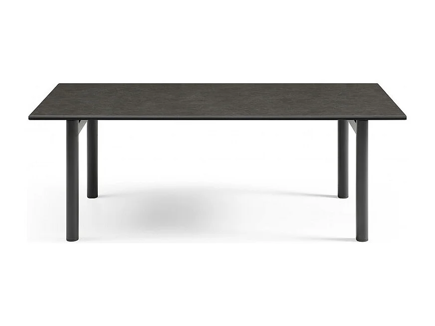Table basse 120x60 cm céramique gris foncé pieds droits - UTAH 09