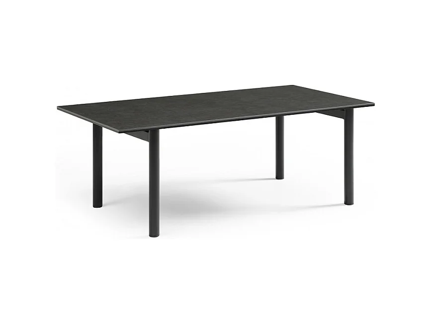 Table basse 120x60 cm céramique gris foncé pieds droits - UTAH 09