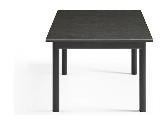 Table basse 120x60 cm céramique gris foncé pieds droits - UTAH 09