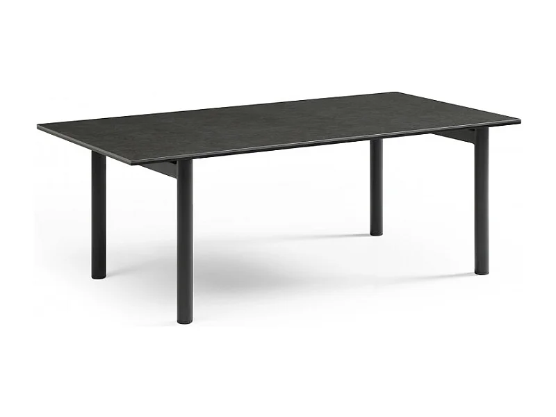Table basse 120x60 cm céramique gris foncé pieds droits - UTAH 09