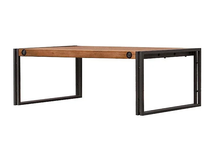 Table basse 110 cm en bois d'acacia et métal - WORKSHOP