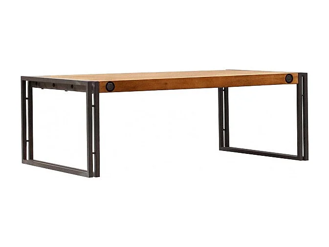 Table basse 110 cm en bois d'acacia et métal - WORKSHOP