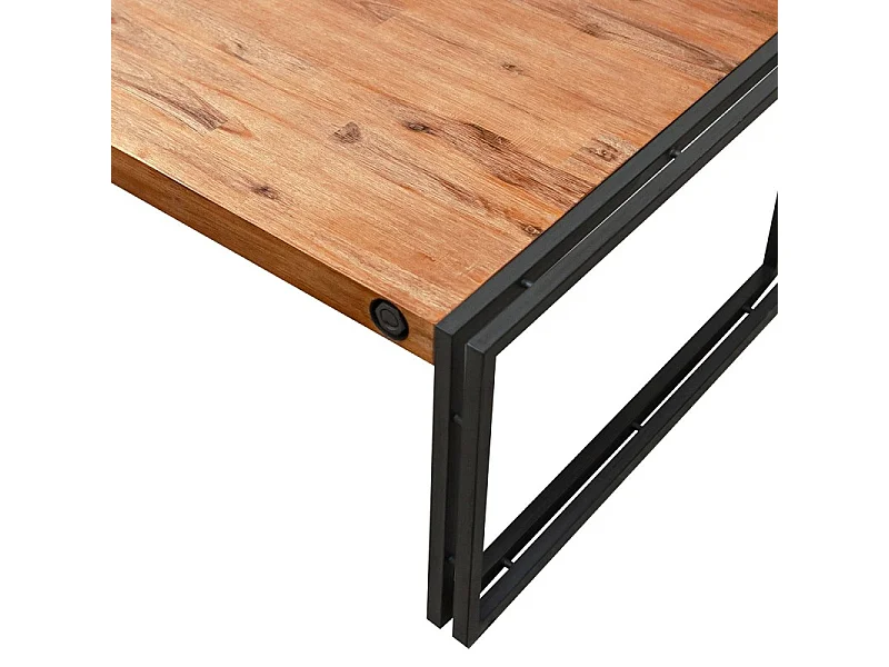 Table basse 110 cm en bois d'acacia et métal - WORKSHOP