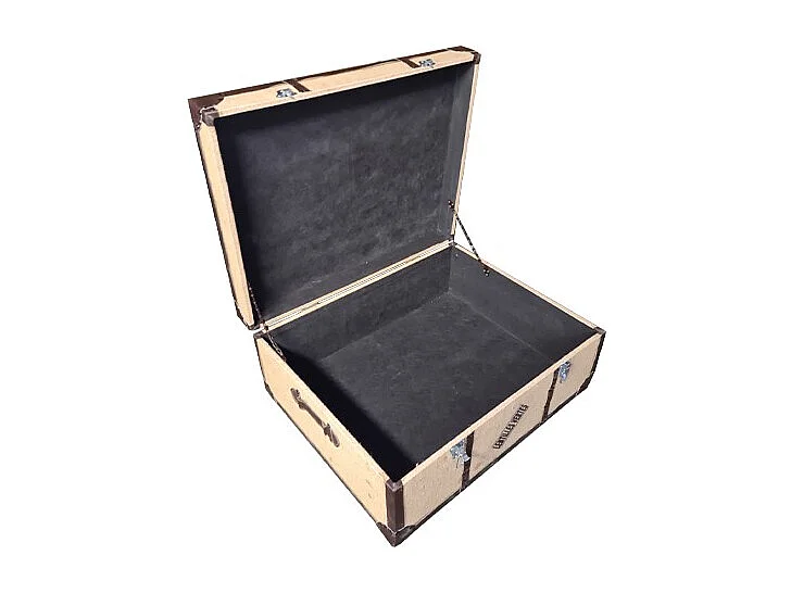 Malle de rangement table basse imprimée vintage style voyage - VISA