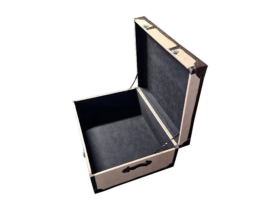 Malle de rangement table basse imprimée vintage style voyage - VISA