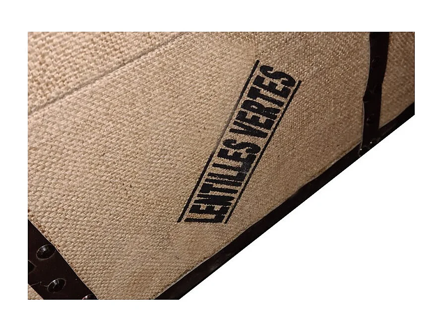 Malle de rangement table basse imprimée vintage style voyage - VISA