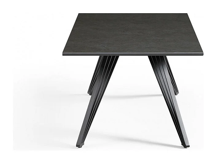 Table basse 120x60 cm céramique gris foncé pieds filaires - UTAH 01