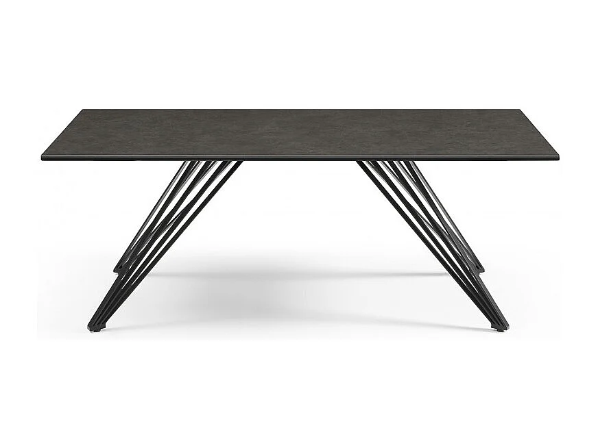 Table basse 120x60 cm céramique gris foncé pieds filaires - UTAH 01