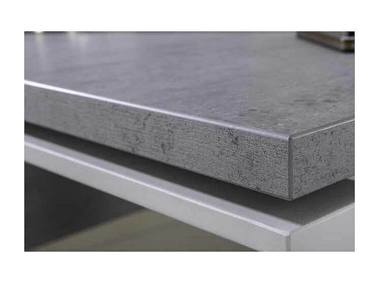 Bureau 170 cm décor gris béton et pied en métal - NET