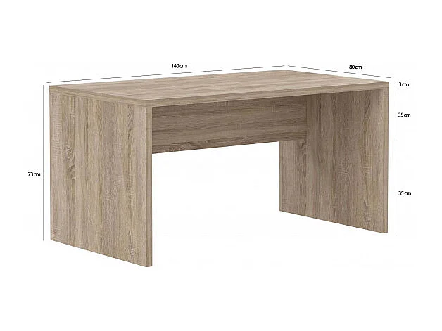 Bureau 140 cm décor chêne clair - OPIO