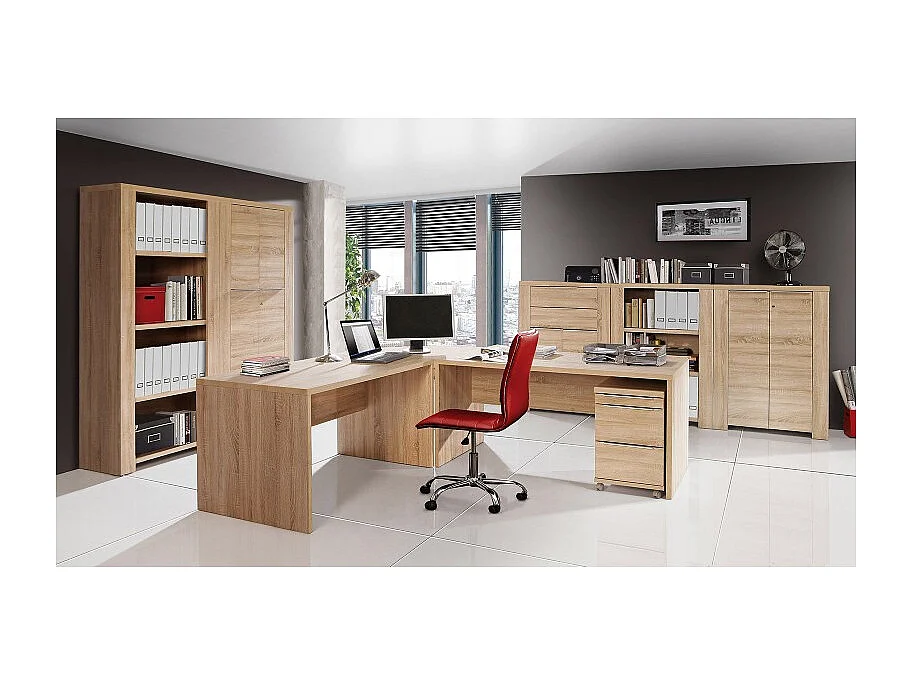Bureau 160 cm décor chêne clair - OPIO