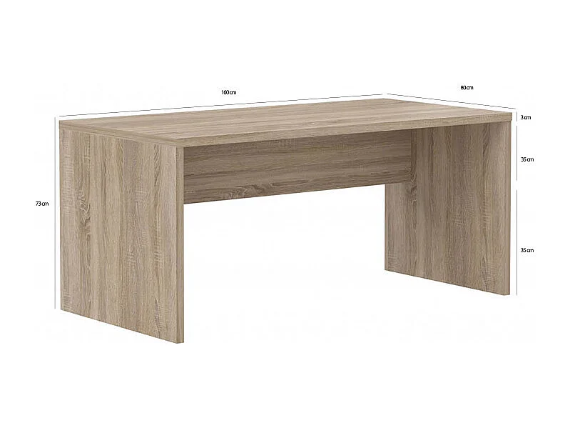 Bureau 160 cm décor chêne clair - OPIO