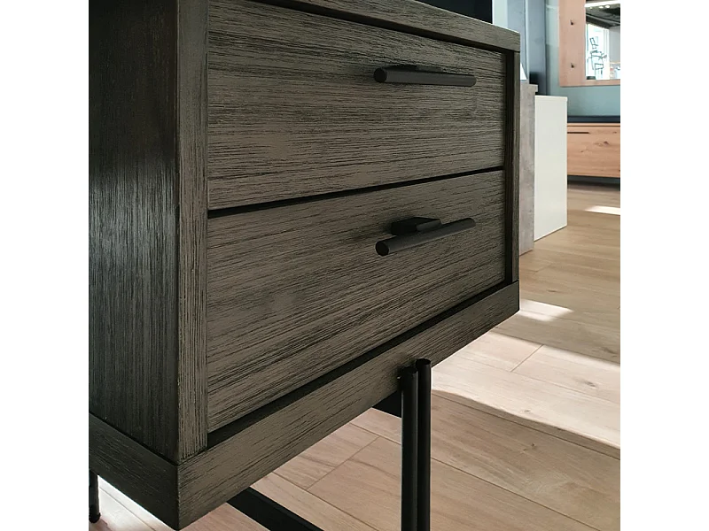 Bureau L140 cm en bois cendré structure en métal - KUBI