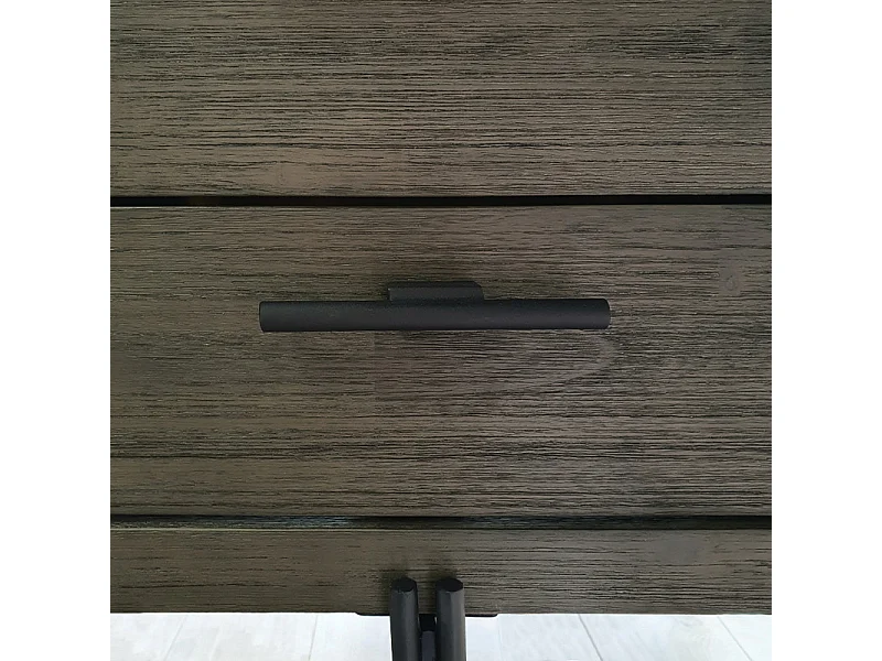 Bureau L140 cm en bois cendré structure en métal - KUBI