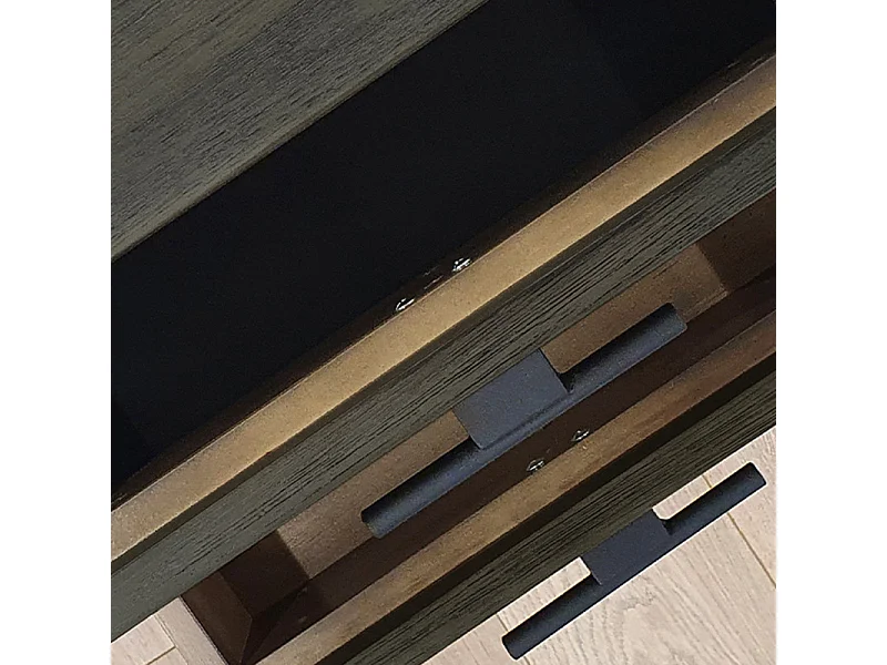 Bureau L140 cm en bois cendré structure en métal - KUBI