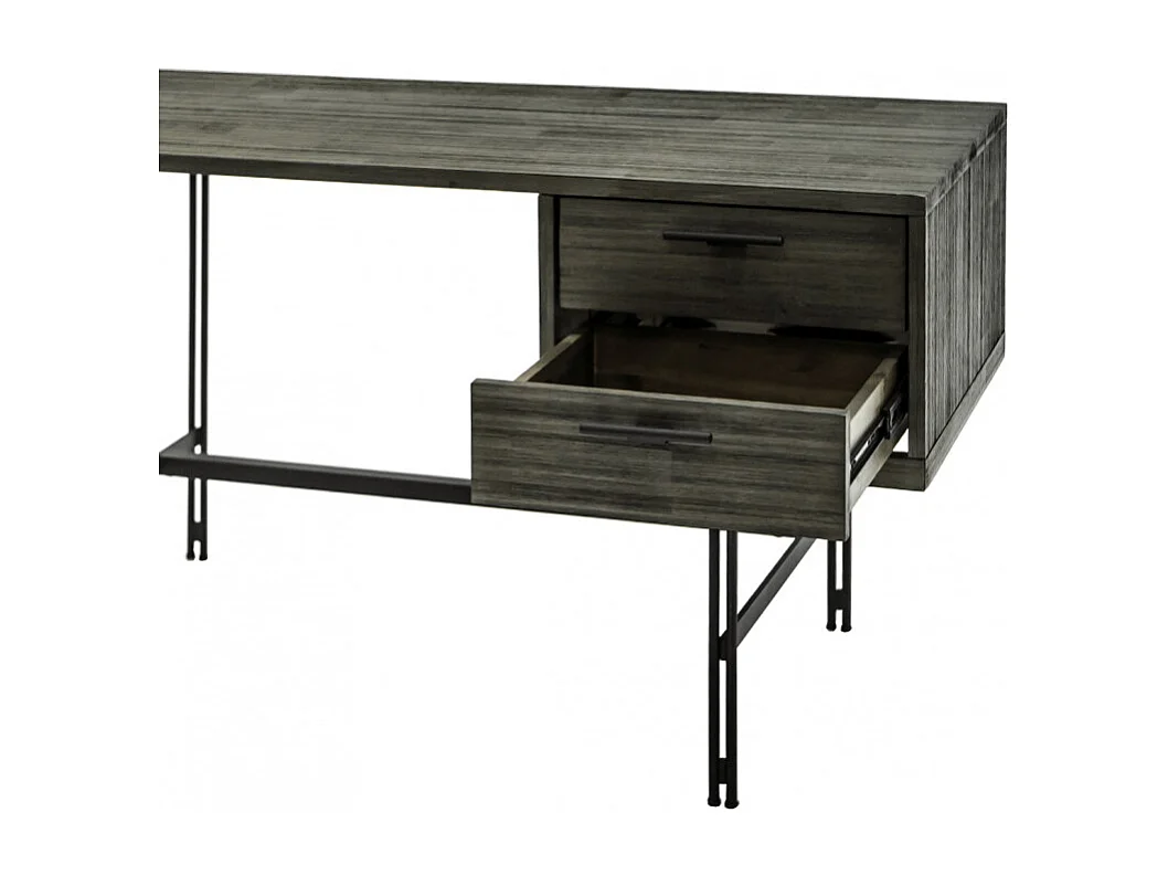 Bureau L140 cm en bois cendré structure en métal - KUBI