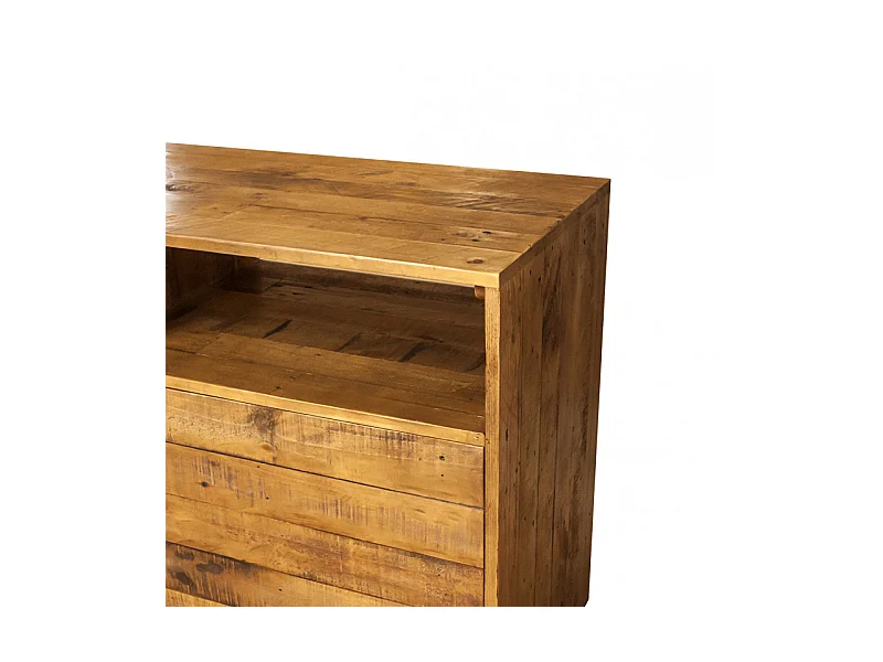 Buffet industriel bois rustique et métal noir L.140 cm - FACTORY