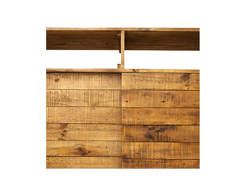 Buffet industriel bois rustique et métal noir L.140 cm - FACTORY