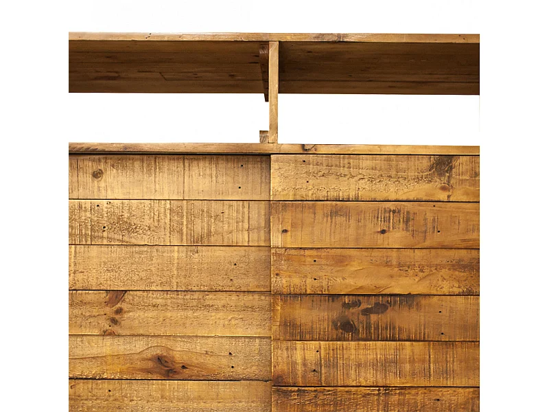 Buffet industriel bois rustique et métal noir L.140 cm - FACTORY