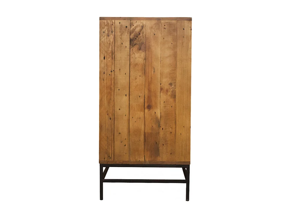 Buffet industriel bois rustique et métal noir L.140 cm - FACTORY