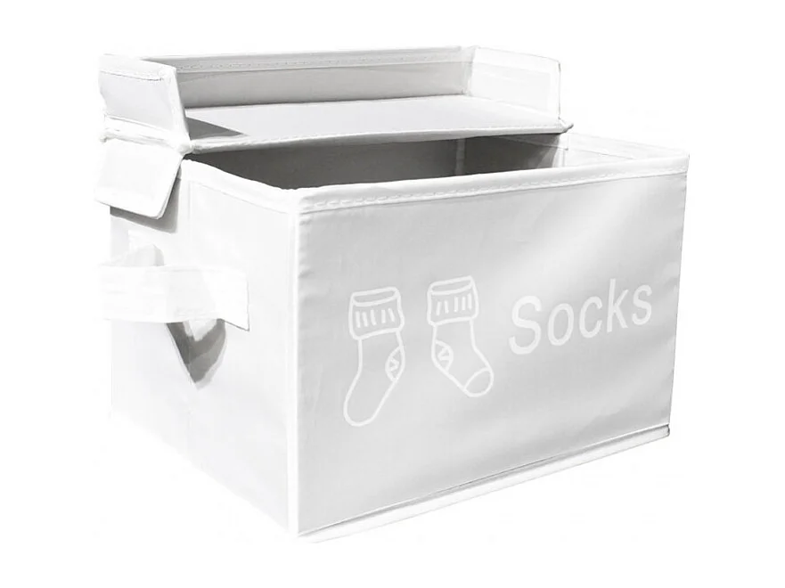 Lot de 4 boîtes de rangement blanc avec couvercle 100% nylon - SPACE