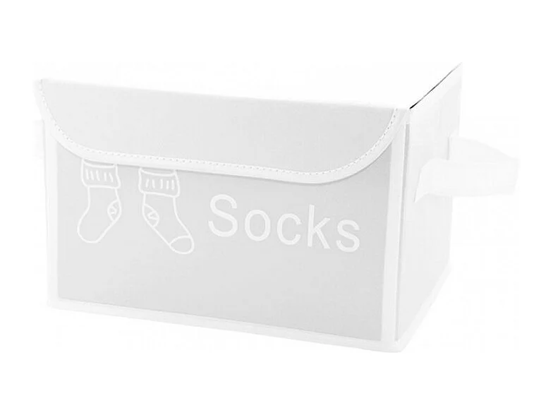 Boite pour dressing à couvercle Socks Blanc - SPACE