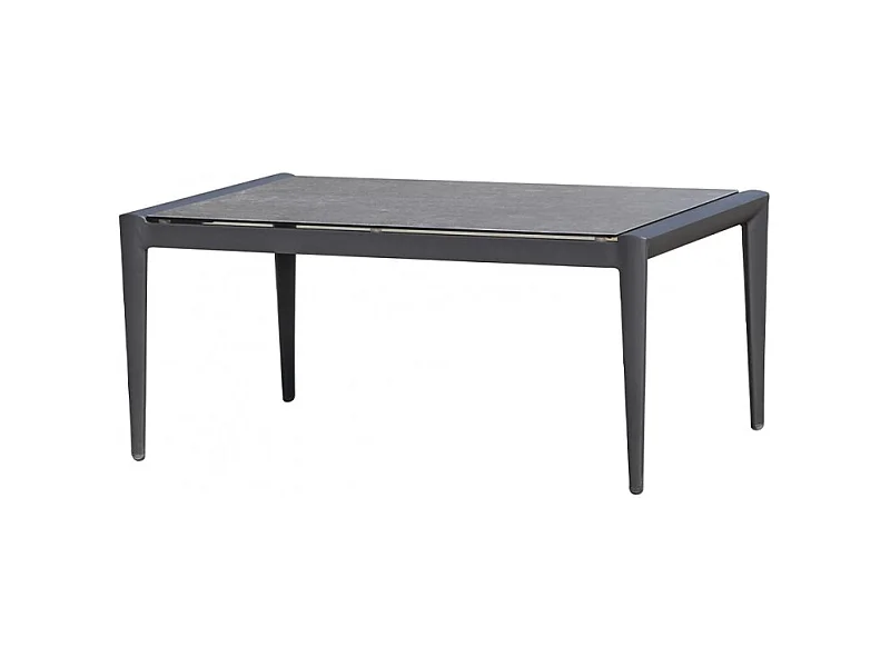 Table jardin 160 cm plateau verre trempé pieds métal - LOKI