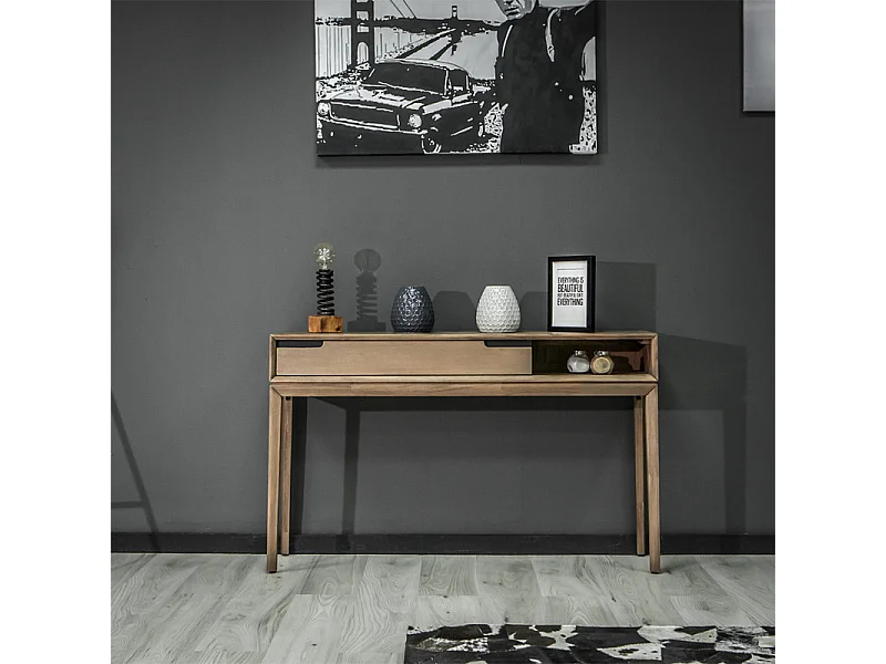 Console en bois 1 grand tiroir 1 niche L.130 cm - KASSIA