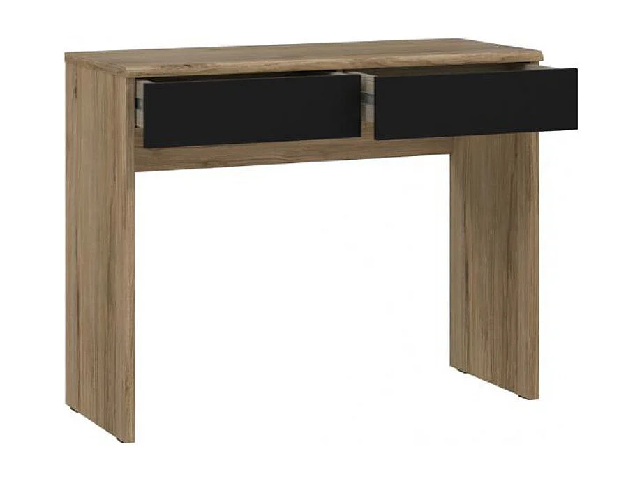 Coiffeuse décor bois clair 2 tiroirs gris anthracite – ANASTASIA