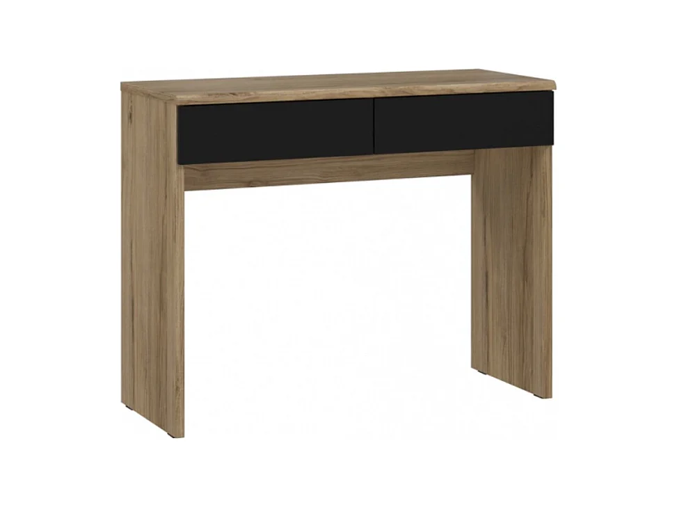 Coiffeuse décor bois clair 2 tiroirs gris anthracite – ANASTASIA