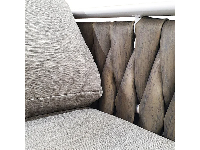 Canapé bas 2 places de jardin en aluminium et textilène tressé - CAMI