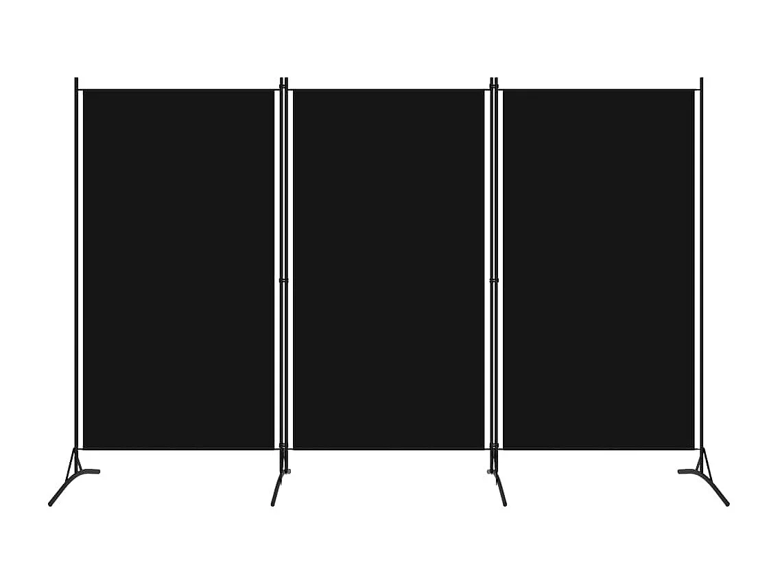 Cloison de séparation 3 panneaux Noir 260x180