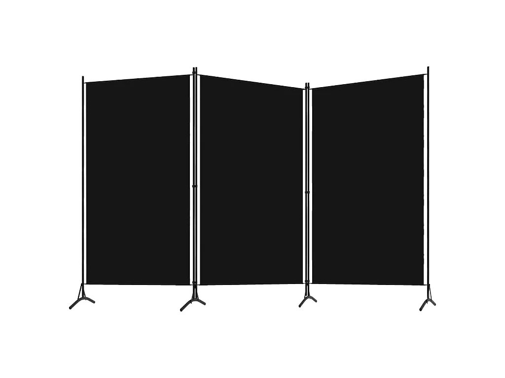 Cloison de séparation 3 panneaux Noir 260x180