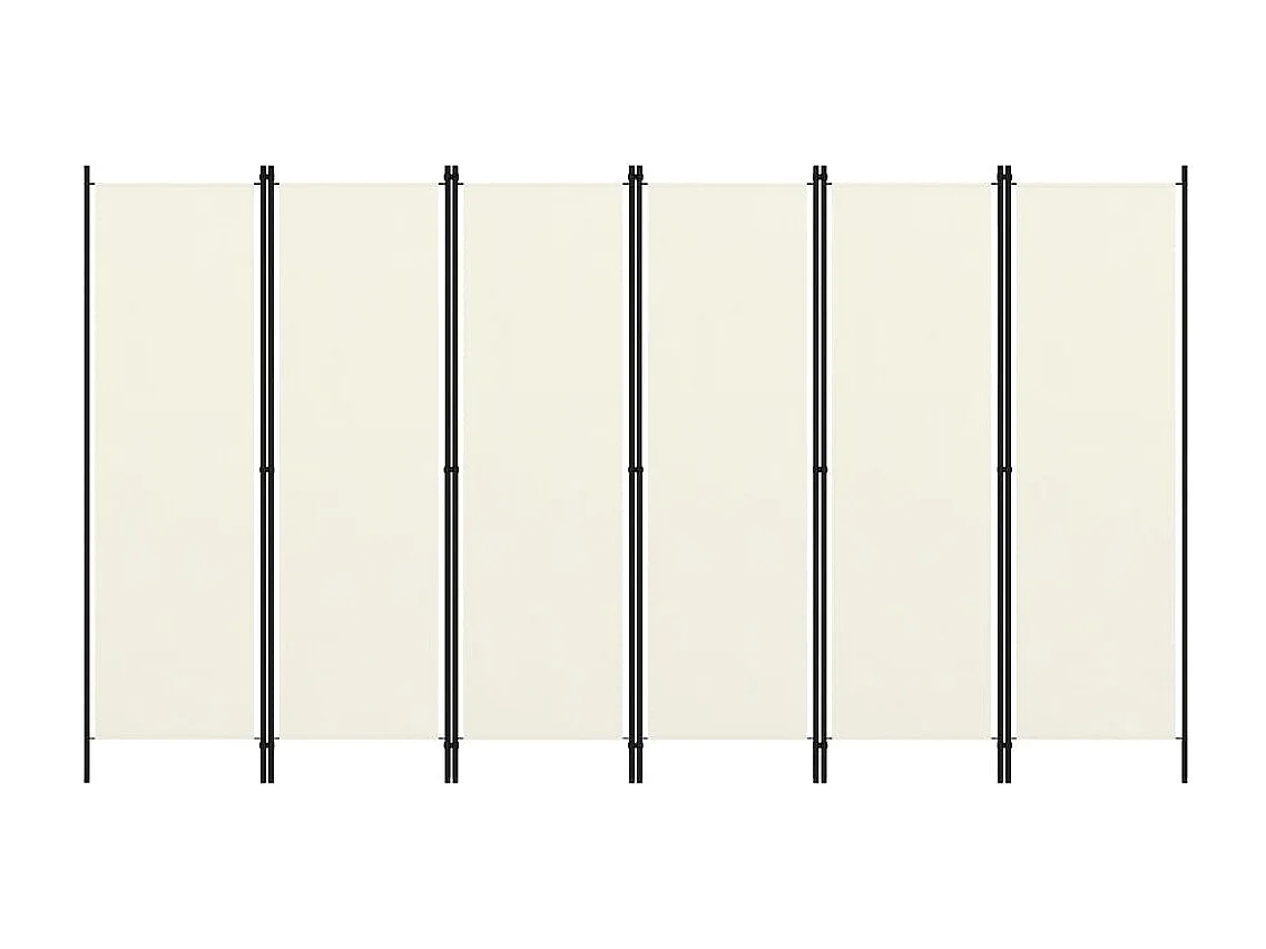 Cloison de séparation 6 panneaux Blanc crème 300x180