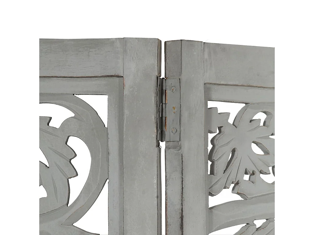 Cloison de séparation 3 panneaux Gris 120x165 Bois manguier 2