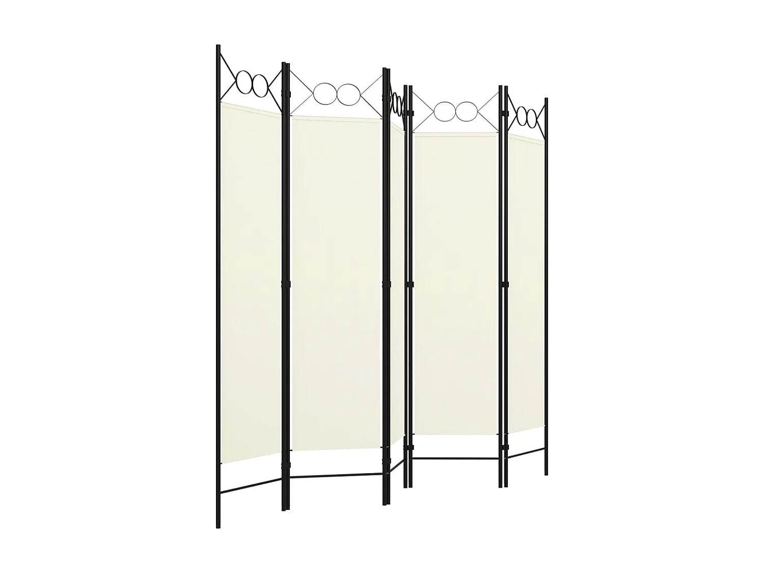 Cloison de séparation 5 panneaux Blanc crème 200x180