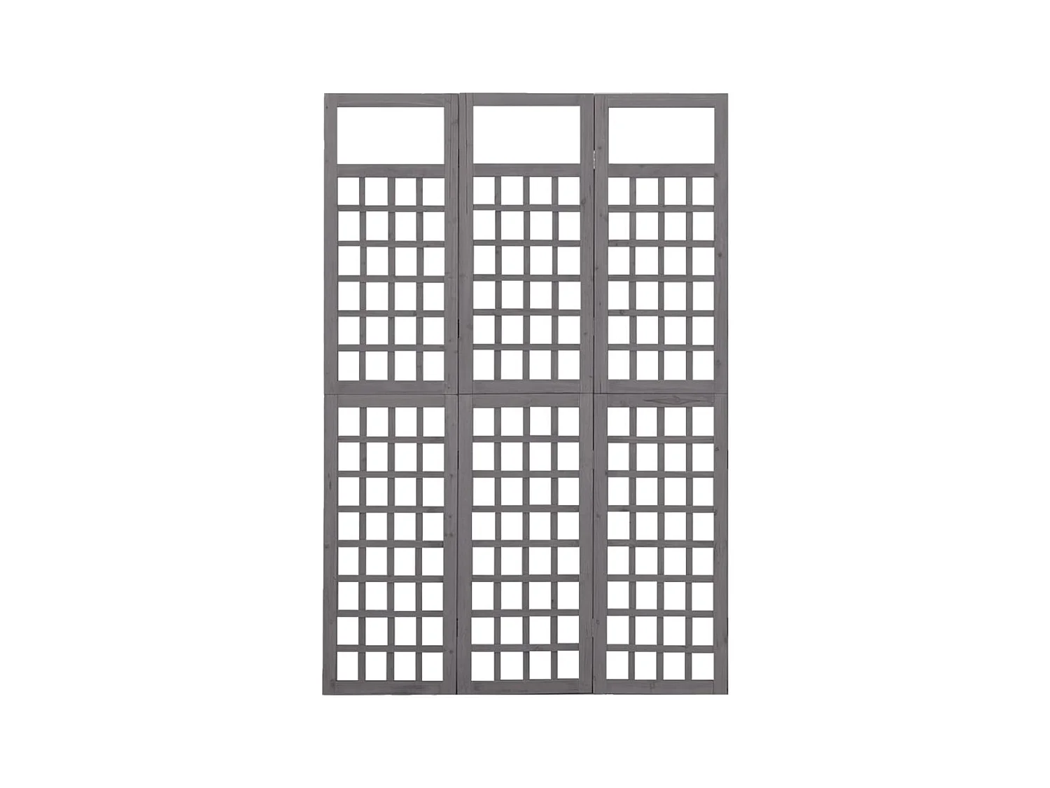 Cloison de séparation à 3 panneaux Bois de pin Gris 121x180